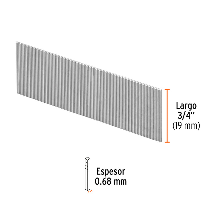 Caja con 10000 clavos calibre 23, 19 mm para CLNE-23, Truper 13404 CLANEU-23-19