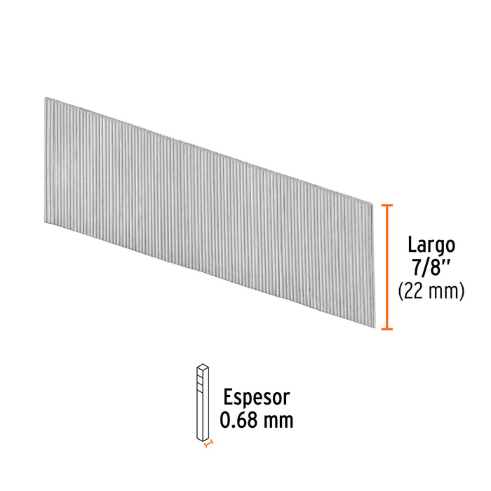 Caja con 10000 clavos calibre 23, 22 mm para CLNE-23, Truper 13406 CLANEU-23-22