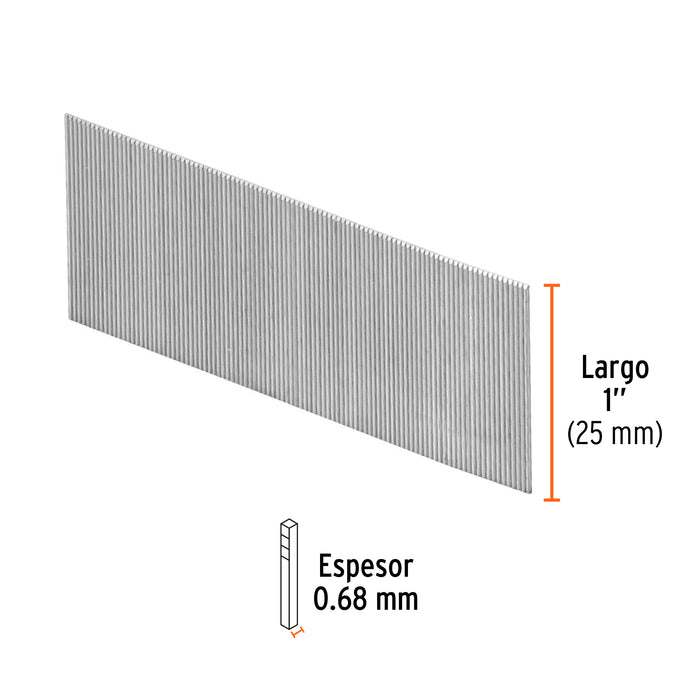 Caja con 10000 clavos calibre 23, 25 mm para CLNE-23, Truper 13407 CLANEU-23-25