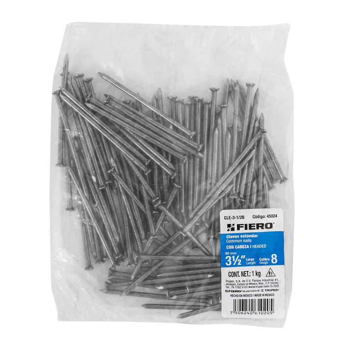 Blíster con 15 clavos galvanizados p/concreto 2-1/2', Fiero 40224 CLC-2-1/2GA