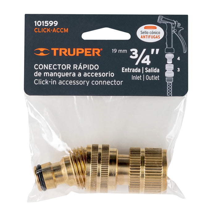 Conector 3/4' rápido de ABS manguera-acc. sistema click 12722 CLICK-ACC