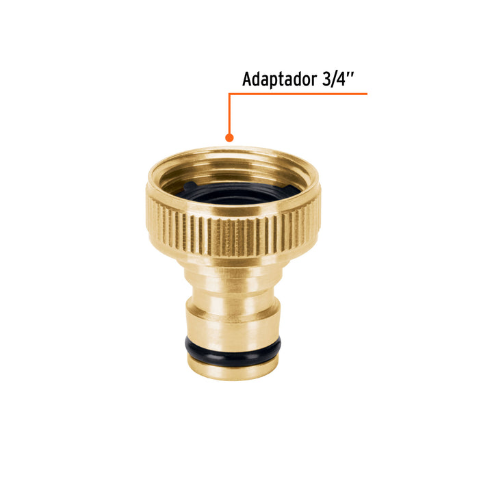 Conector 3/4' rápido hembra de ABS, sistema click, Truper 12727 CLICK-F