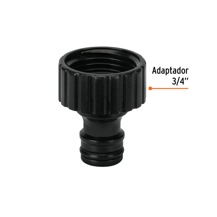 Conector 3/4' rápido hembra de ABS, sistema click, Truper 12727 CLICK-F
