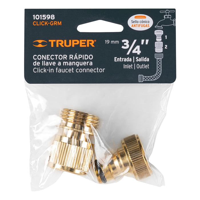 Conector 3/4' rápido de ABS grifo-manguera sistema click 12724 CLICK-GR
