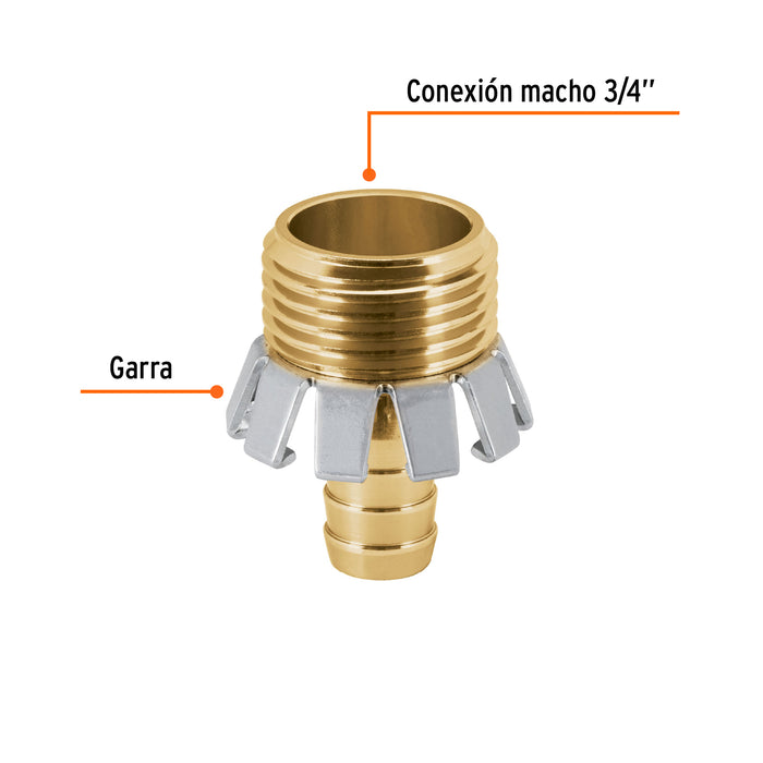 Conector 1/2' macho tipo garra de aluminio, Truper Código: 101731