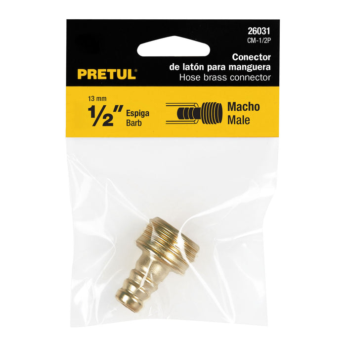 Conector 1/2' macho de latón laminado, Pretul 26031