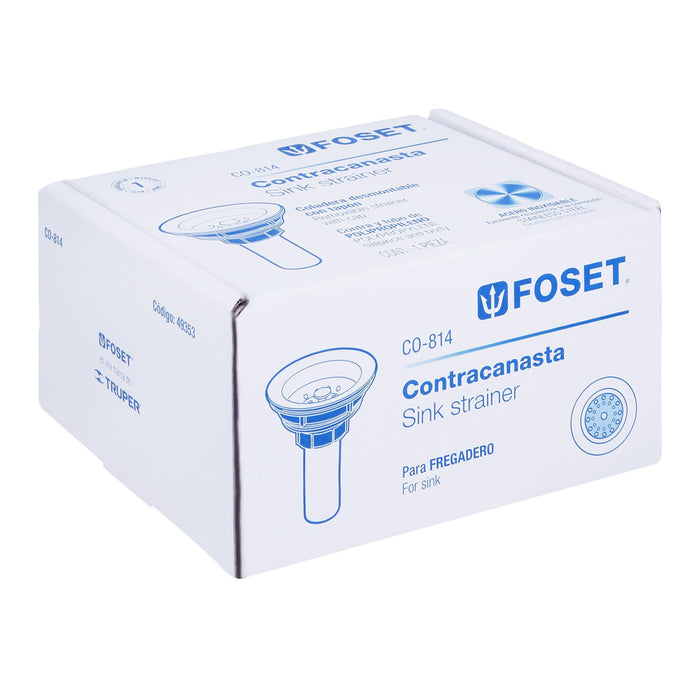 Contracanasta 3-1/2' inox, tubo plástico, Foset 49353