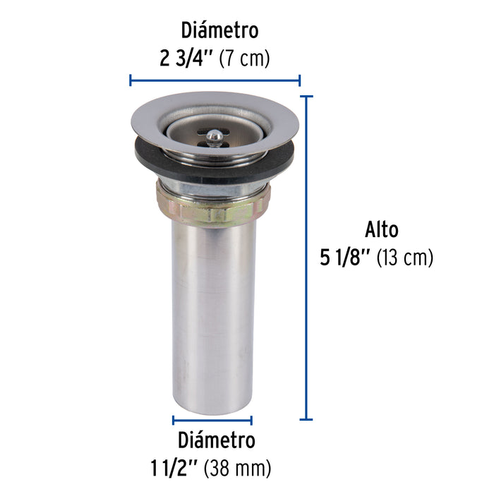 Contracanasta 2-1/2' inox, tipo bar, Foset 49043