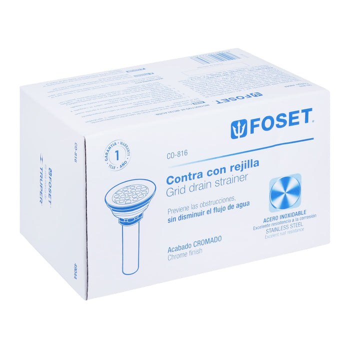 Contrarejilla 2-1/2' inox, tipo bar, Foset 49044