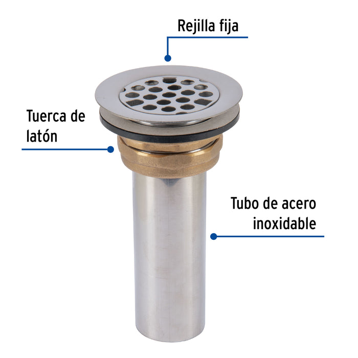 Contrarejilla 2-1/2' inox, tipo bar, Foset 49044