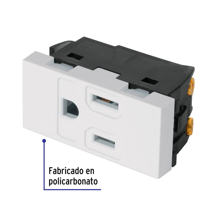 Contacto aterrizado, 1 módulo, línea Española, color negro 47991
