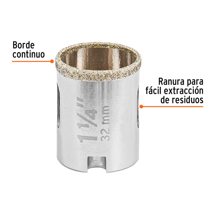 Brocasierra diamante 1-1/4' borde continuo, Truper 17128 COAZ-1-1/4