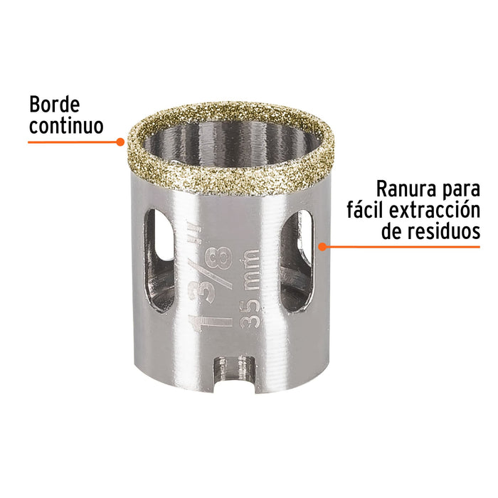 Brocasierra diamante 1-3/8' borde continuo, Truper 17129 COAZ-1-3/8