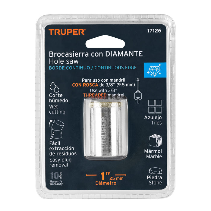 Brocasierra diamante 1' borde continuo, Truper 17126 COAZ-1