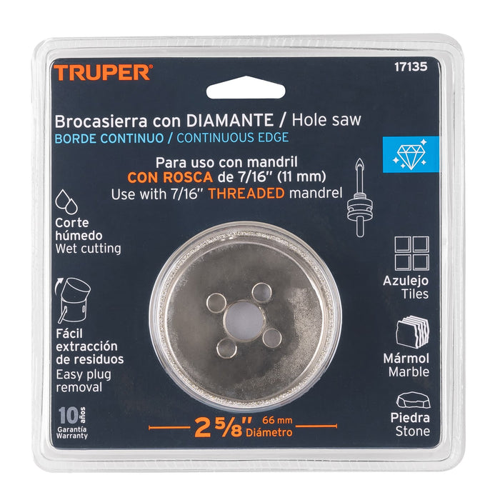 Brocasierra diamante 2' borde continuo, Truper 17132 COAZ-2