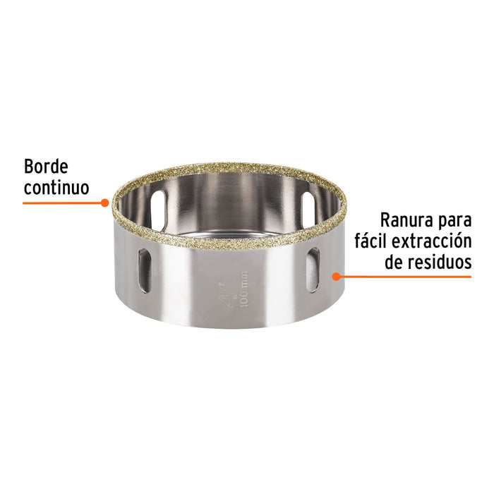 Brocasierra diamante 4' borde continuo, Truper 17139 COAZ-4