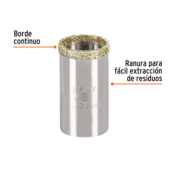 Brocasierra diamante 7/8' borde continuo, Truper 17125 COAZ-7/8