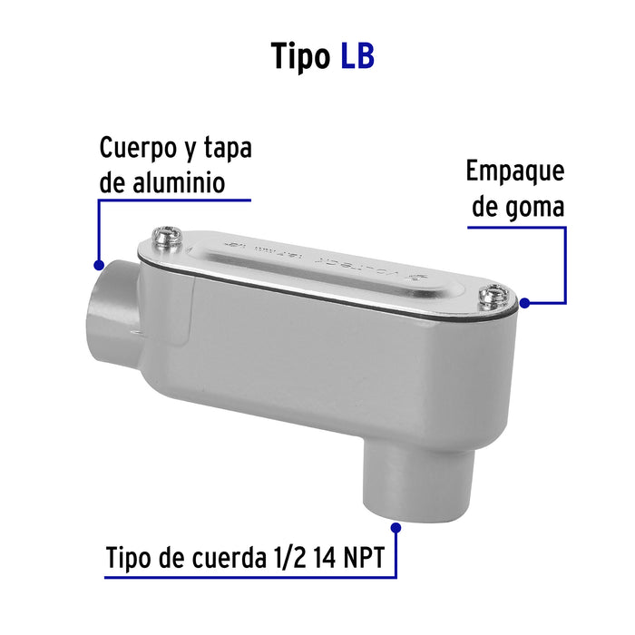 Condulet 1/2' conexión tipo LB, Volteck 46970