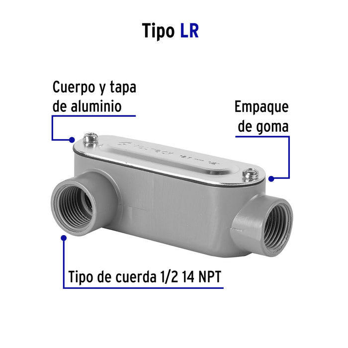 Condulet 1/2' conexión tipo LR, Volteck 46973