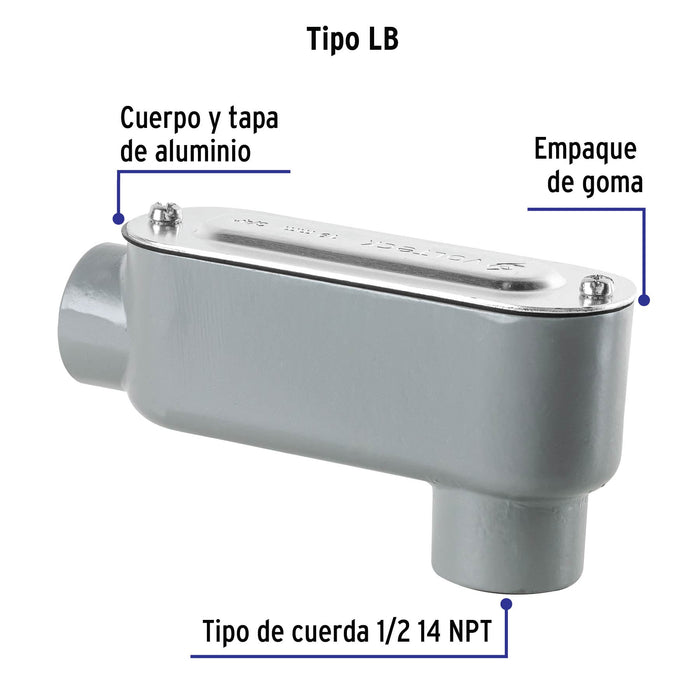 Condulet 3/4' conexión tipo LB, Volteck 46971