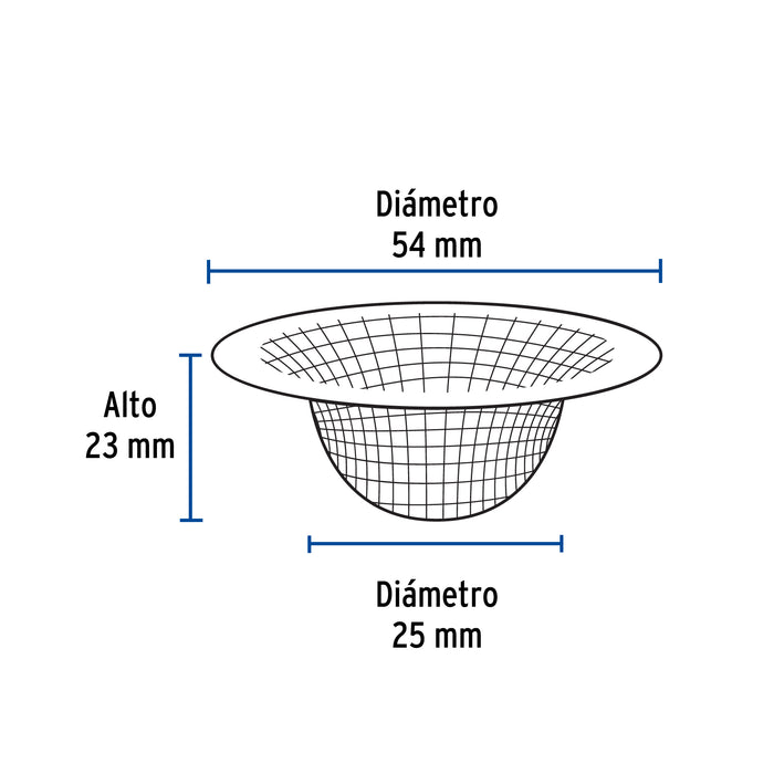 Canastilla malla 1/2' inox para lavabo, Foset 45305