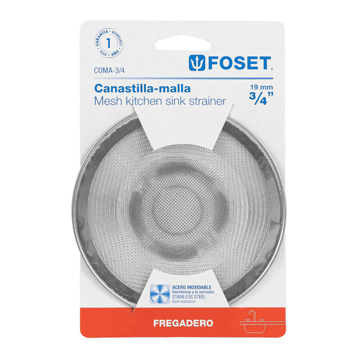 Canastilla malla 3/4' inox para fregadero, Foset 45304