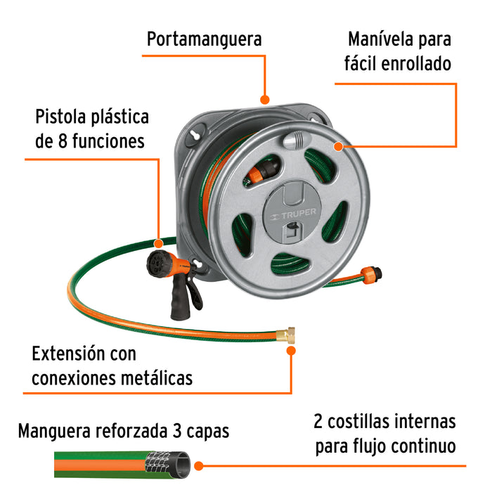 Combo manguera MAN-20X1/2RE, PORMA-50 y pistola PR-409 102208 COMBO-301