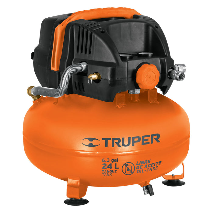 Compresor libre de aceite compacto 24L, 2-2/3HP 127V Truper 13830 COMP-24S