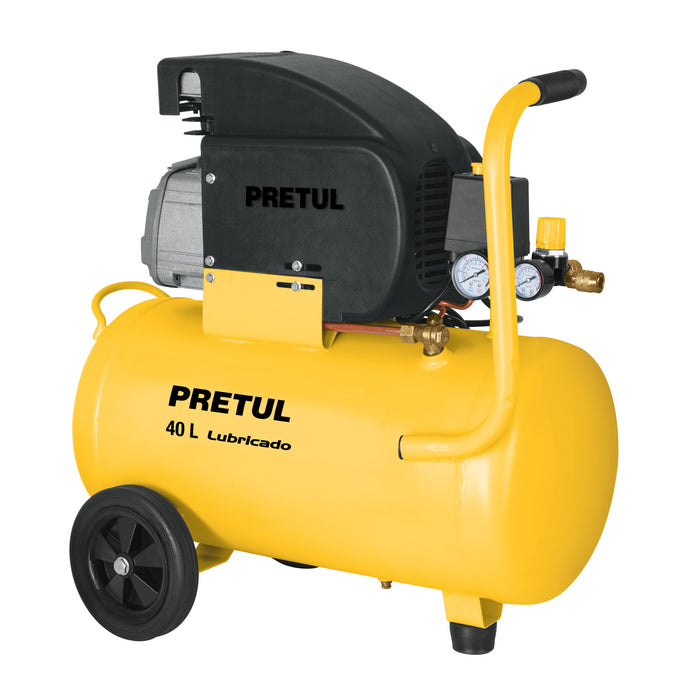 Compresor de aire, lubricado, horizontal 40L 3HP 127V Pretul 23066 COMP-40LP