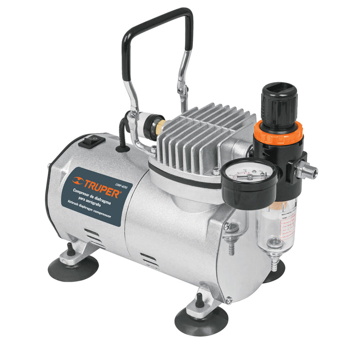 Compresor de diafragma para aerógrafo, 1/5 HP, 110 V, Truper 17247 COMP-AERO