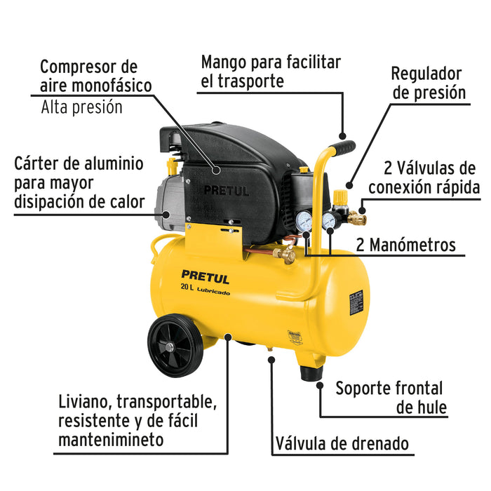 Kit Compresor 20L 2½HP y accesorios 27106 COMP-KIT20P2