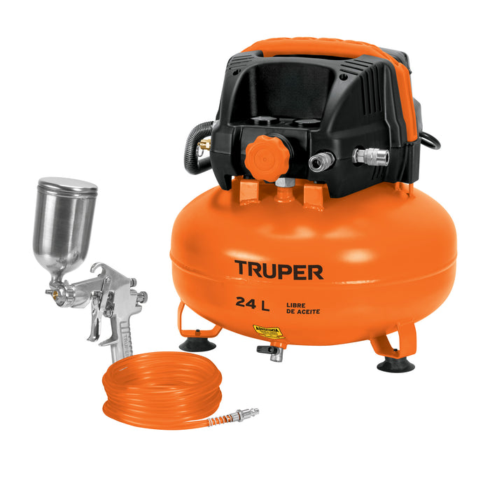 Kit comp libre de aceite 24 L, 2-2/3 HP, PIPI-420 y manguera 101428 COMP-KIT24S
