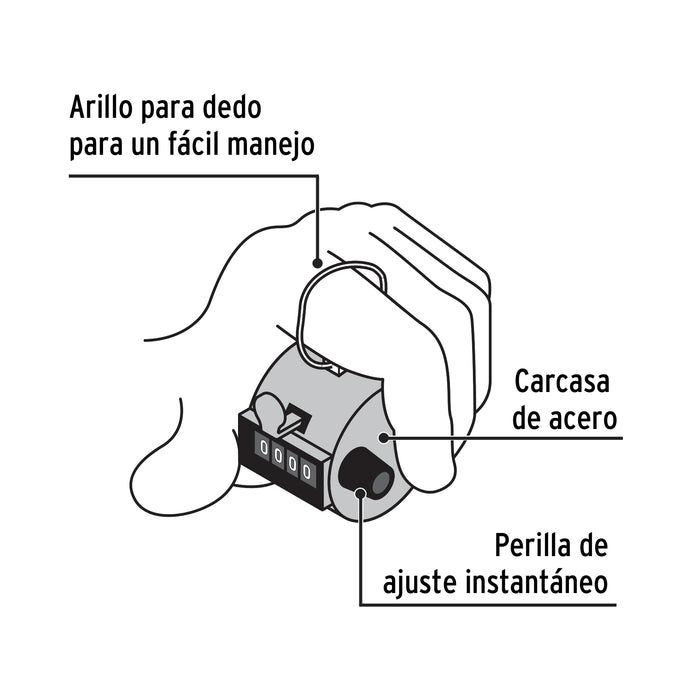 Contador manual de 4 dígitos, Pretul 24990 CON-10M