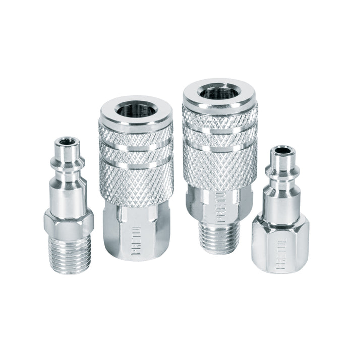 Juego de 2 conectores y 2 coples para compresor, Pretul 27020 CORAL-4P