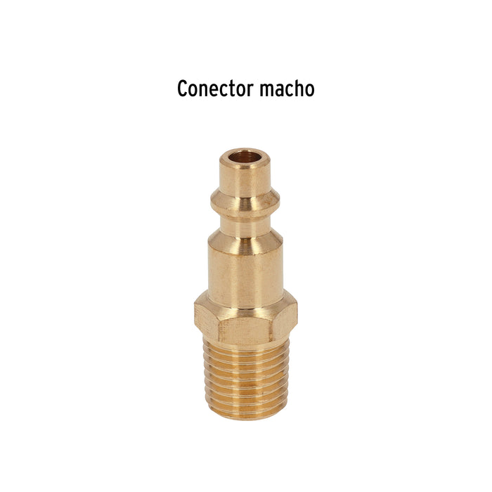 Conector rápido de latón, tipo M, cuerda 1/4' NPT, macho Código: 19083