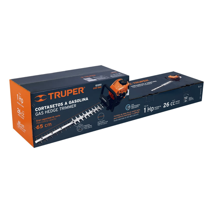 Cortasetos con motor a gasolina 26 cc, profesional, Truper 12251 COS-26X