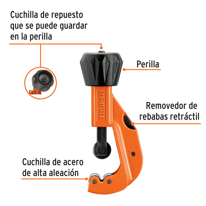 Cortador de tubo de cobre 1/8' a 1-1/4' cuchilla 18mm,Truper 12856 COT-32