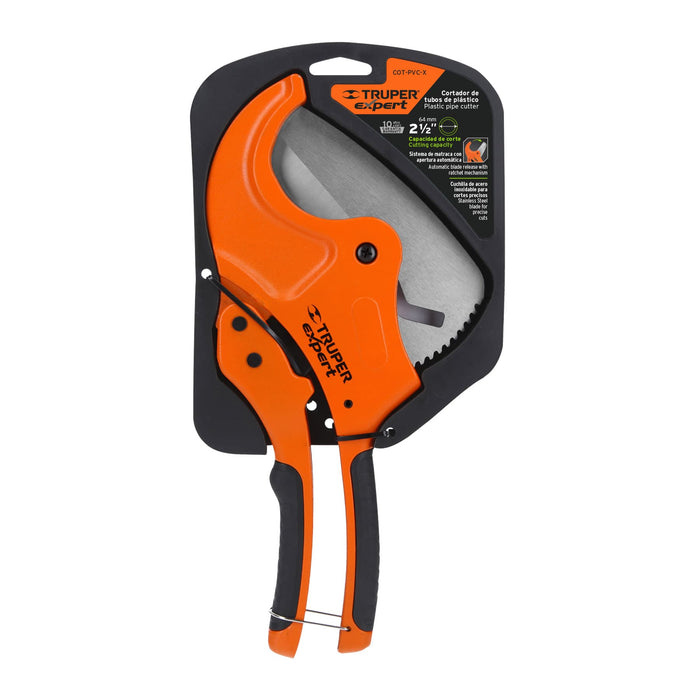 Cortador de tubo de plástico, capacidad corte 1-5/8', Truper 12860 COT-PVC