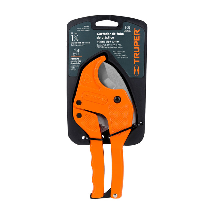 Cortador de tubo de plástico, capacidad corte 1-5/8', Truper 12860 COT-PVC