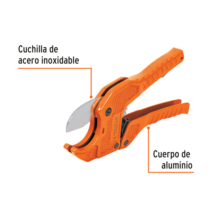 Cortador de tubo de plástico, capacidad corte 1-5/8', Truper 12860 COT-PVC