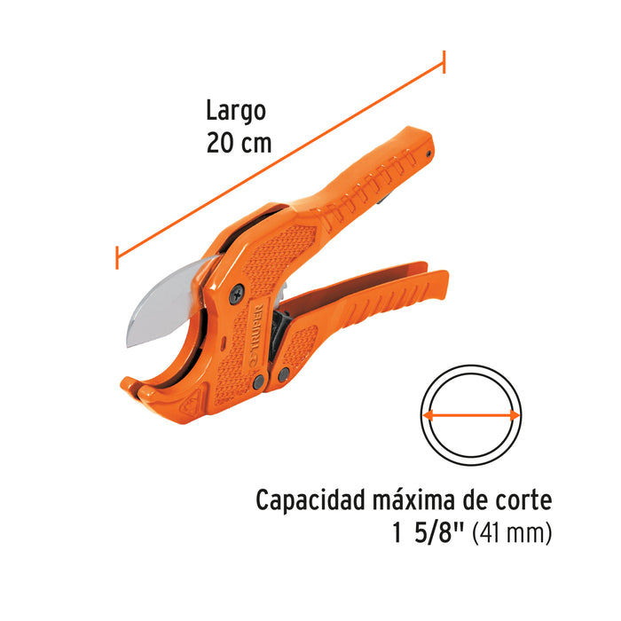 Cortador de tubo de plástico, capacidad corte 1-5/8', Truper 12860 COT-PVC