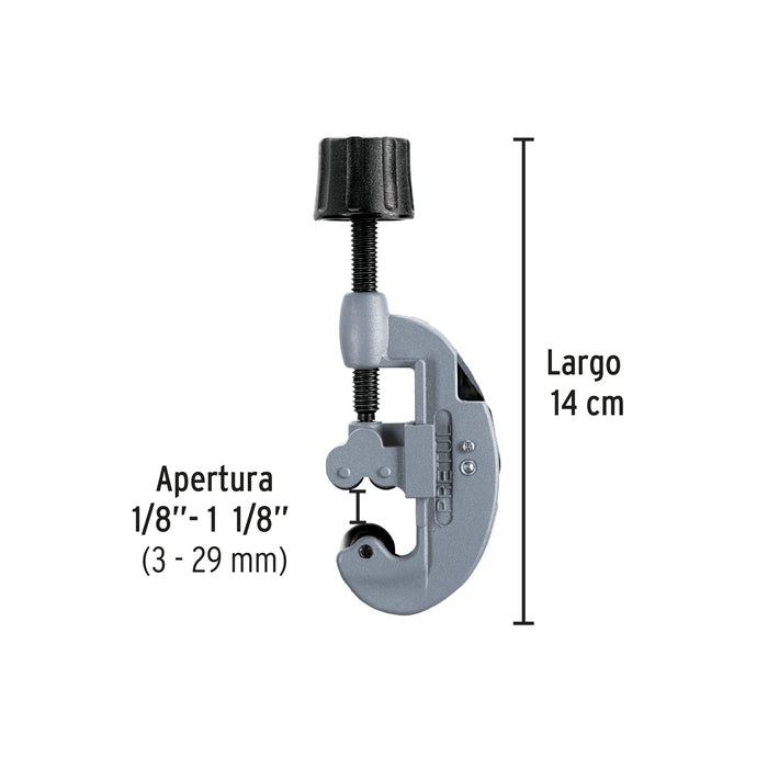 Cortador de tubo de cobre 1/8' a 1-1/8' cuchilla 17mm,Pretul 20960 COT-P