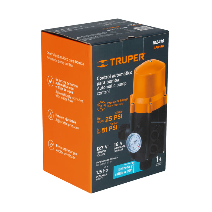 Control automático de presión de bombas para agua, 90° 102416 CPB-90