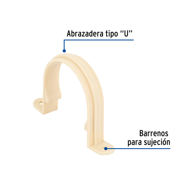 Abrazadera tipo 'U' de CPVC de 2', Foset 48963 CPVC-406