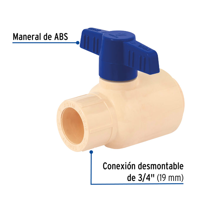 Válvula de esfera desmontable de CPVC 3/4', Foset 42016