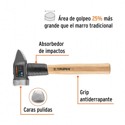 Marro para herrería 3 lb mango 12', Truper 11252 CRP-3HX