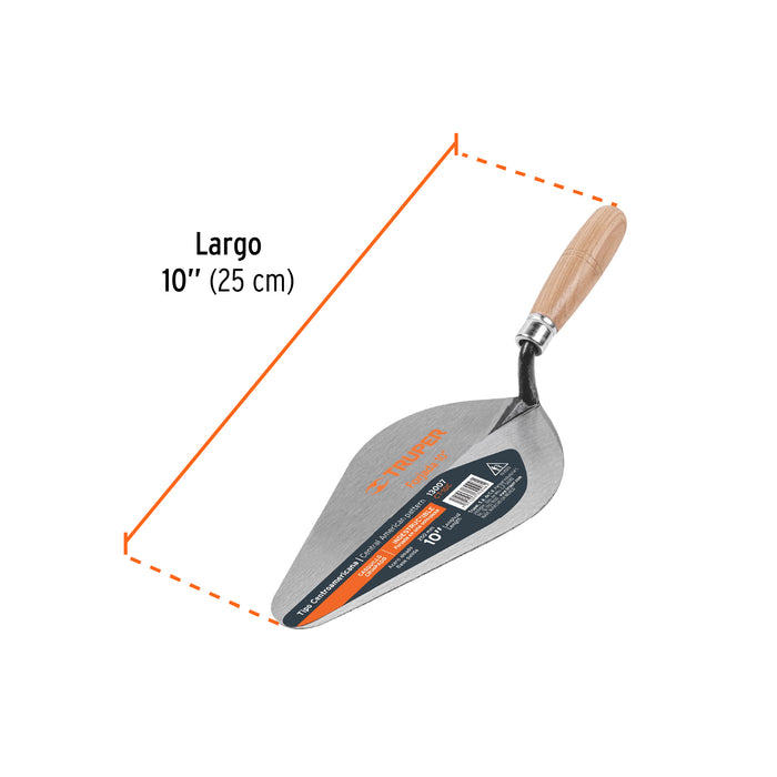 Cuchara para albañil 10' forjada tipo Centroamericana,Truper 13007 CT-10C