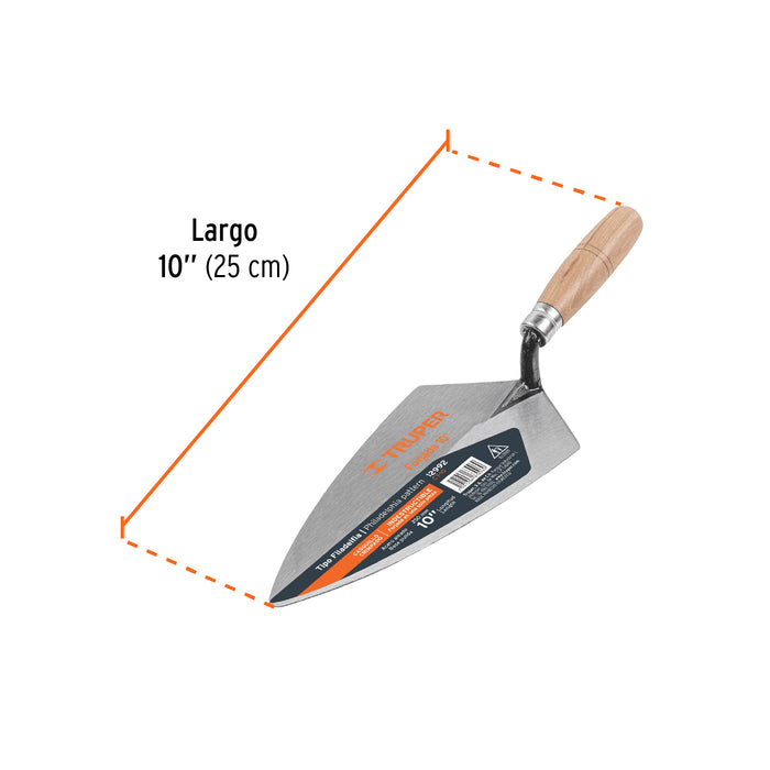 Cuchara para albañil 10' forjada tipo Filadelfia, Truper 12992 CT-10