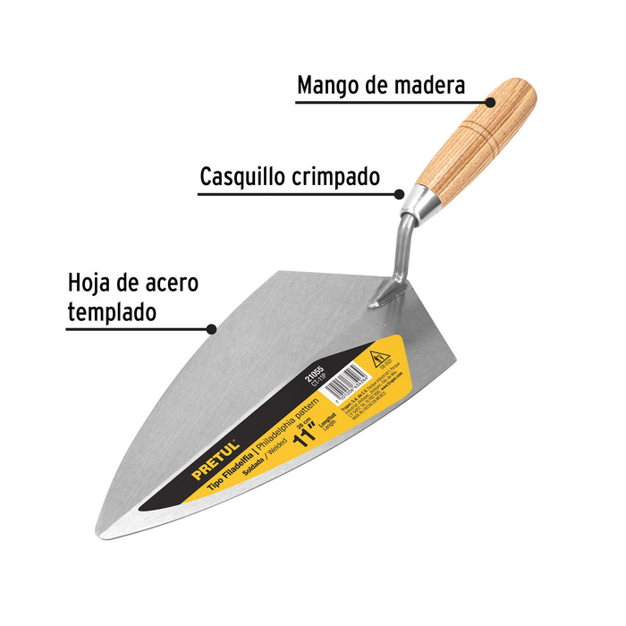 Cuchara para albañil 11' tipo Filadelfia, Pretul 21055