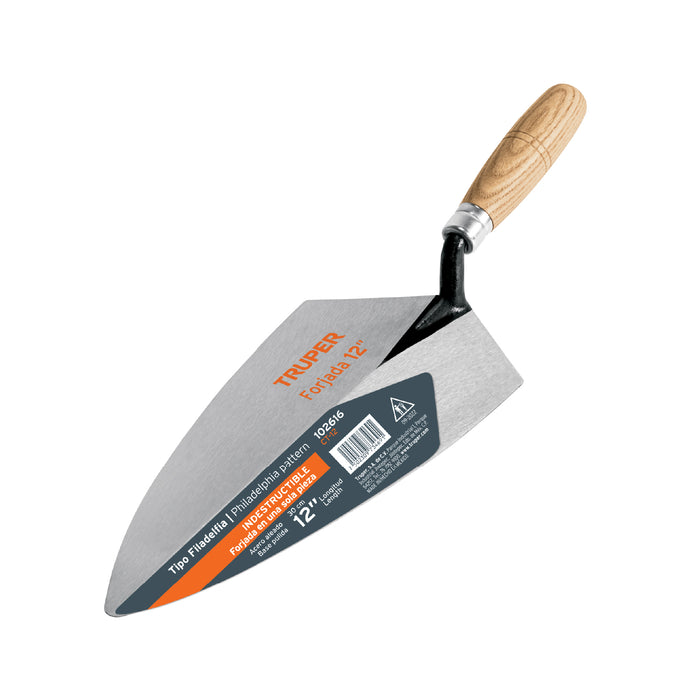 Cuchara para albañil 12' forjada tipo Filadelfia, Truper 102616 CT-12